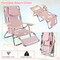 Folding Adjustable Beach Chair with Lay Flat Recliner Face Hole and Footrest Portable